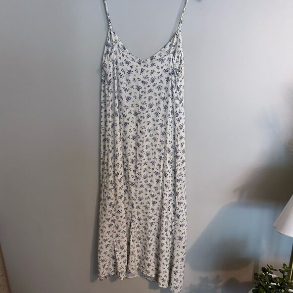 Reformation Crimini Dress Size 12 Blue Cream Floral - Picture 10 of 11